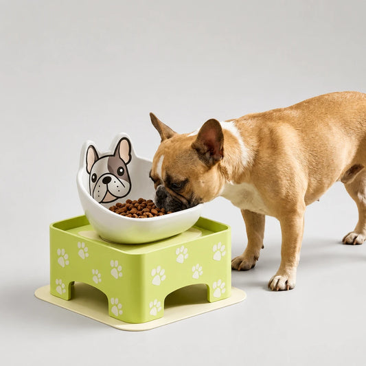 PawLo Adjustable Ceramic Dog Bowl Station