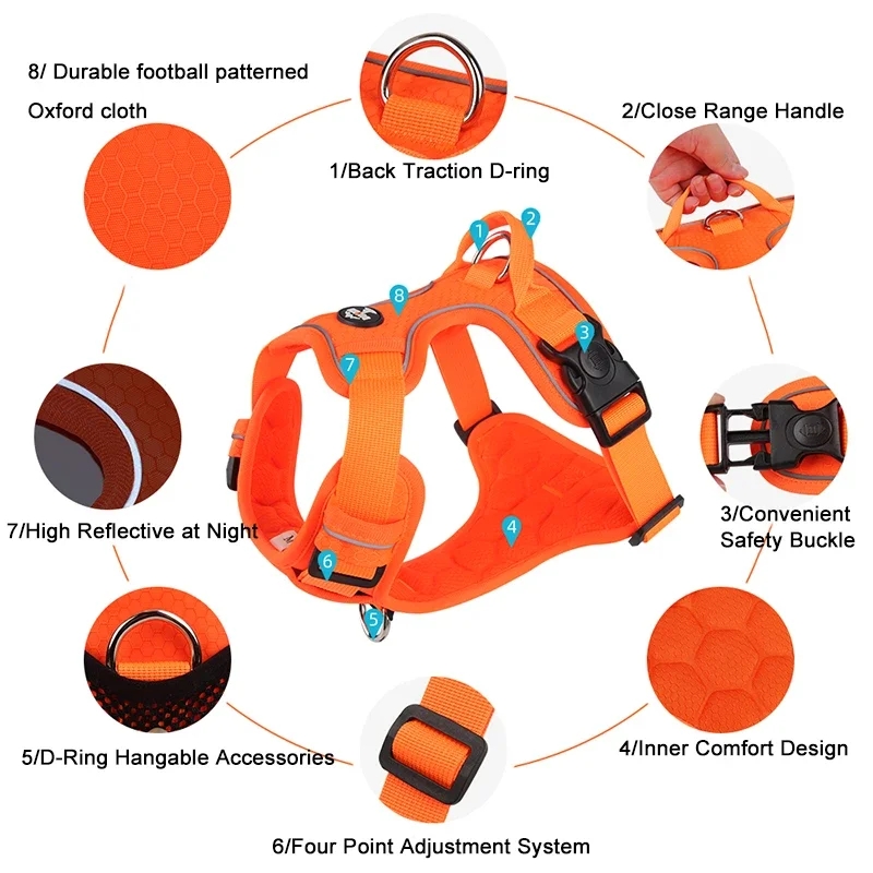 Reflekterande, Justerbar & Säker Sele för Medelstora & Stora Hundar - Bild 8
