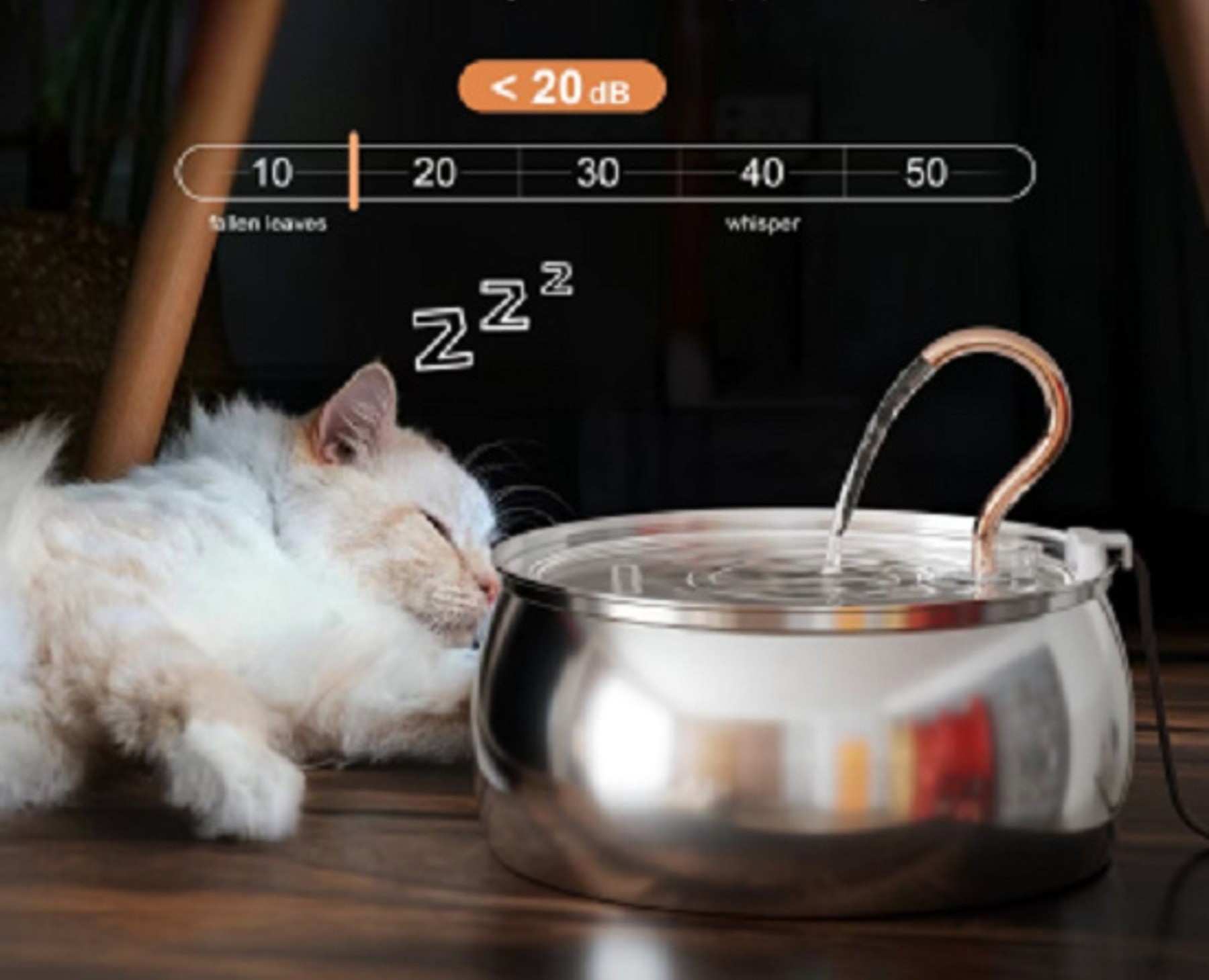 4L Ultra-Tyst Rostfritt Stål Kattenfontän – Automatisk Vattenfontän med Filter för Katter & Hundar - Bild 5